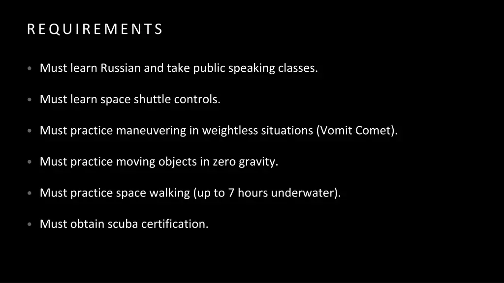 requirements 1