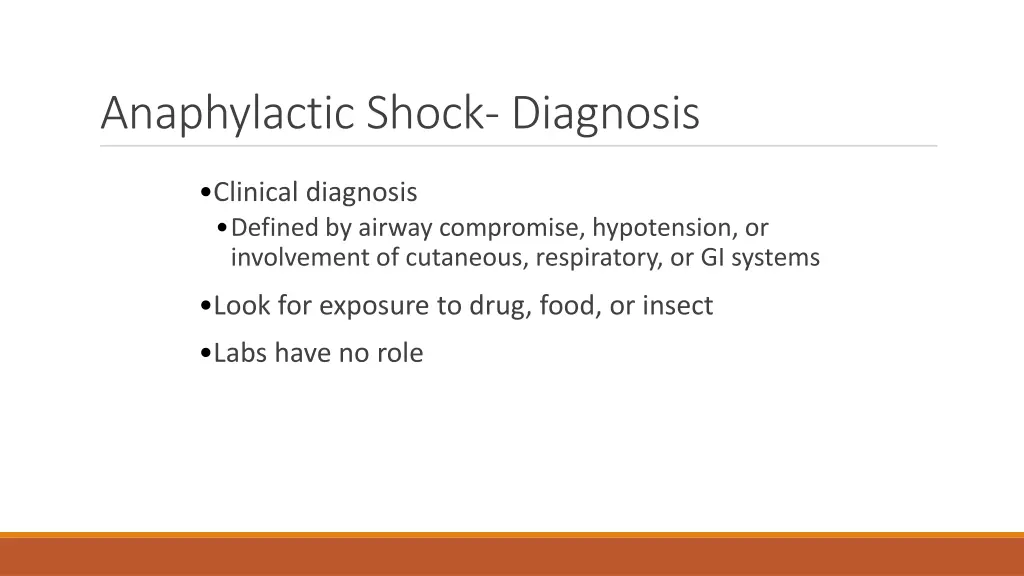 anaphylactic shock diagnosis