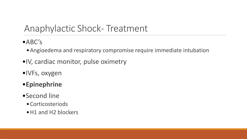anaphylactic shock treatment