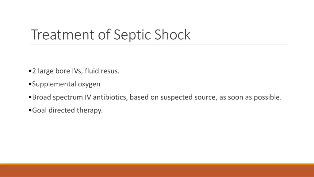 treatment of septic shock
