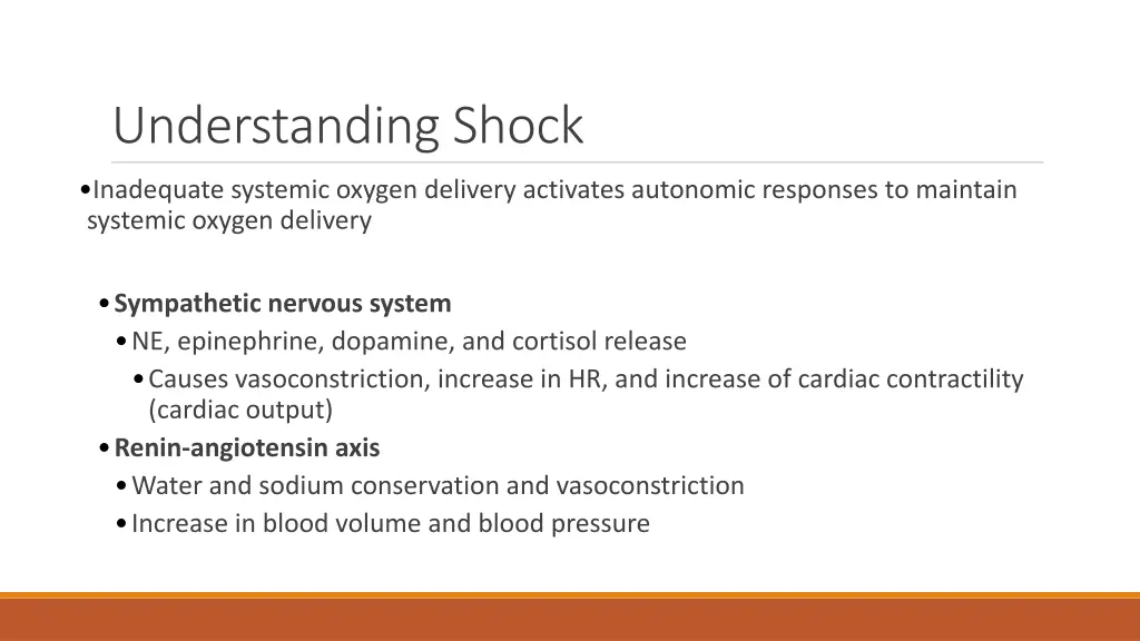 understanding shock