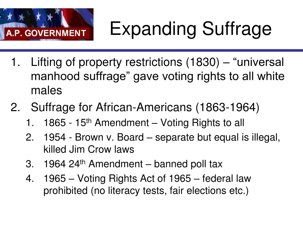 expanding suffrage