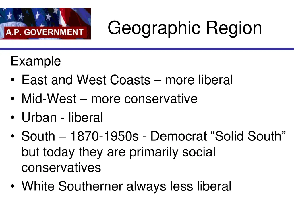 geographic region