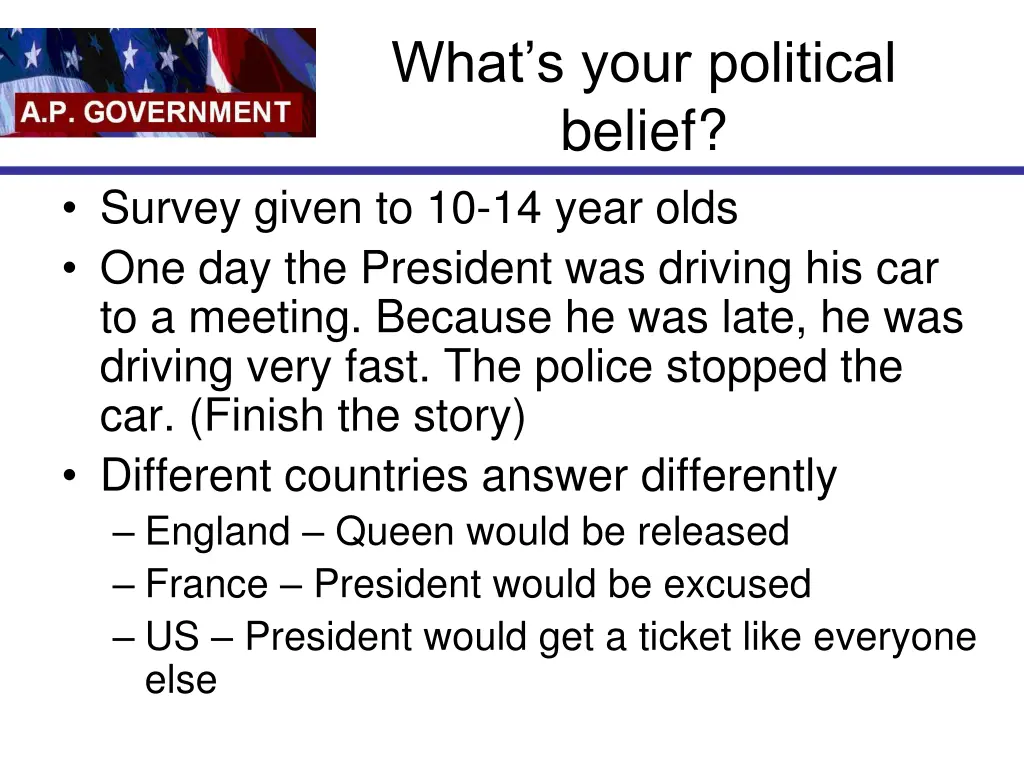 what s your political belief