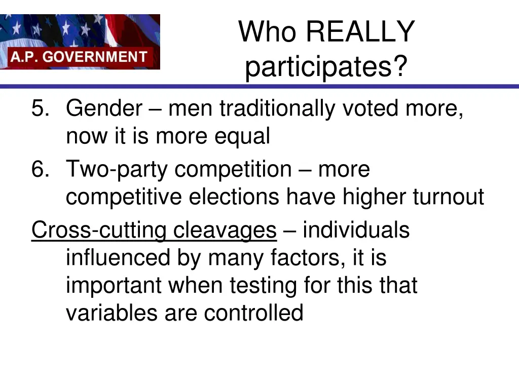 who really participates 1