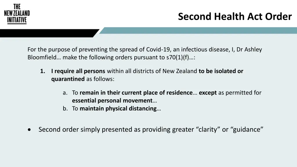 second health act order