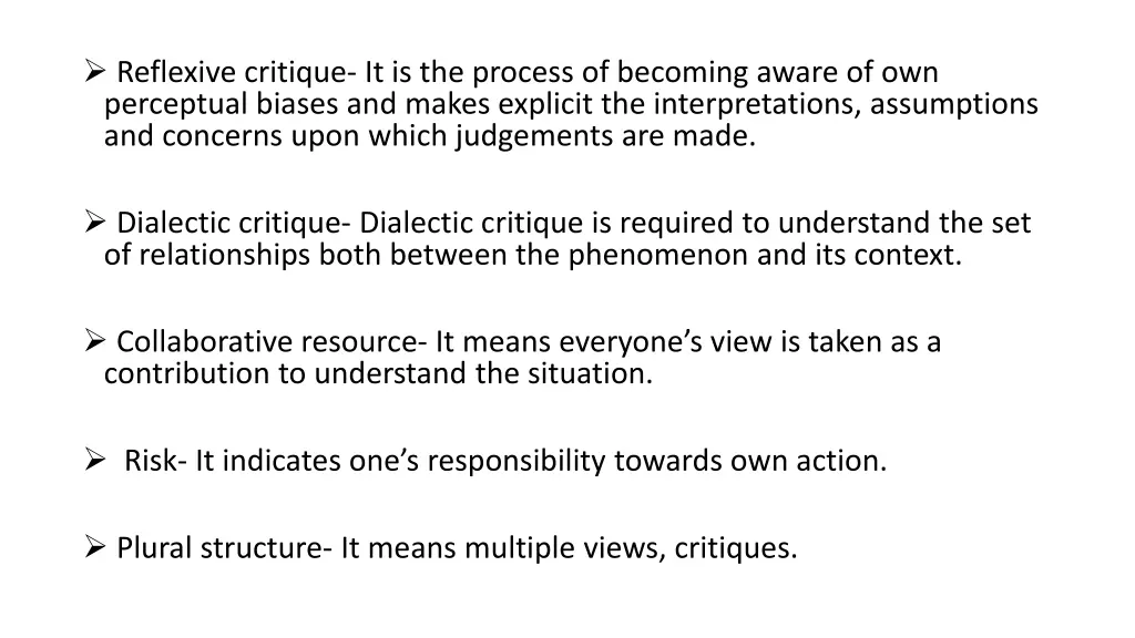 reflexive critique it is the process of becoming