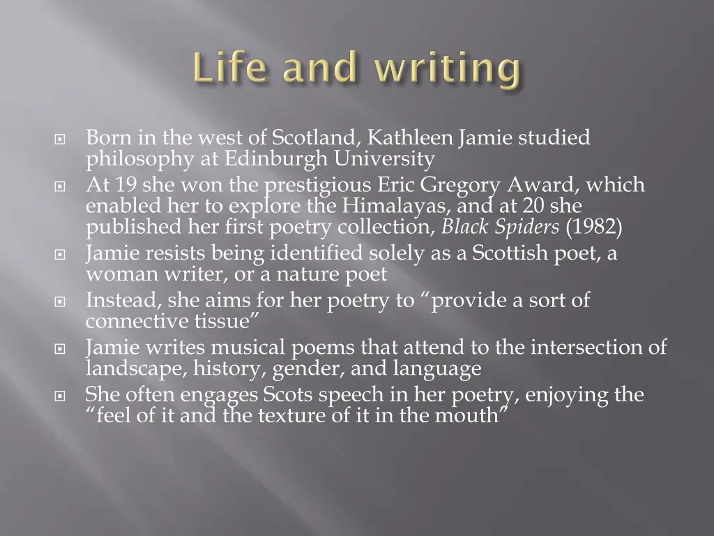 born in the west of scotland kathleen jamie