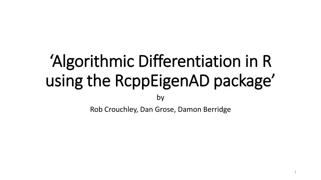 algorithmic differentiation in r algorithmic