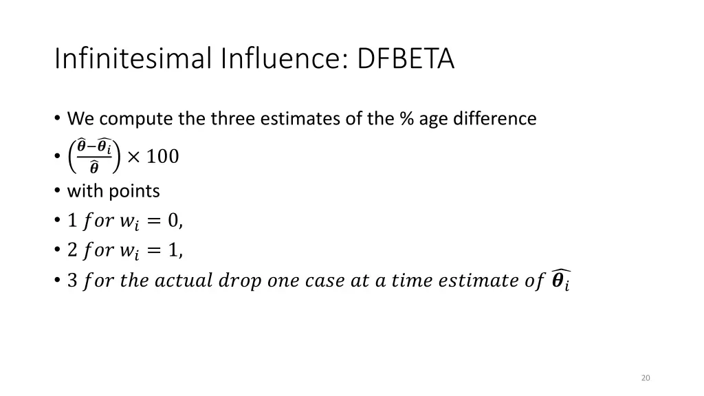 infinitesimal influence dfbeta