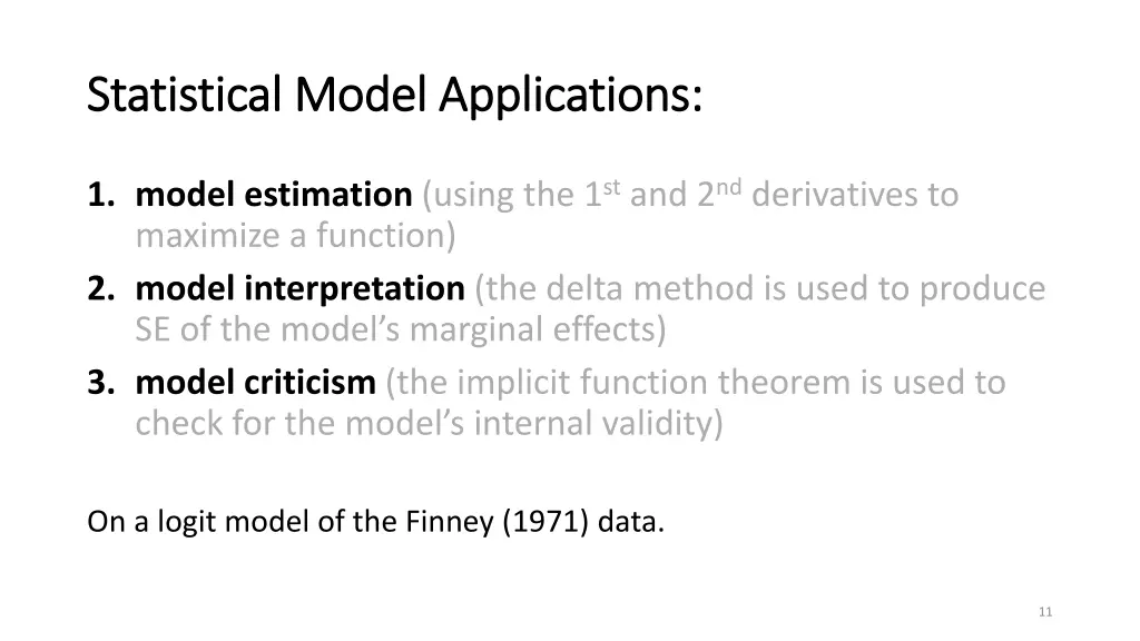 statistical model applications statistical model
