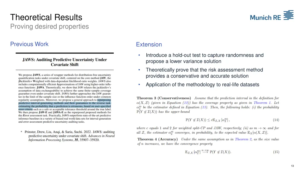 theoretical results proving desired properties