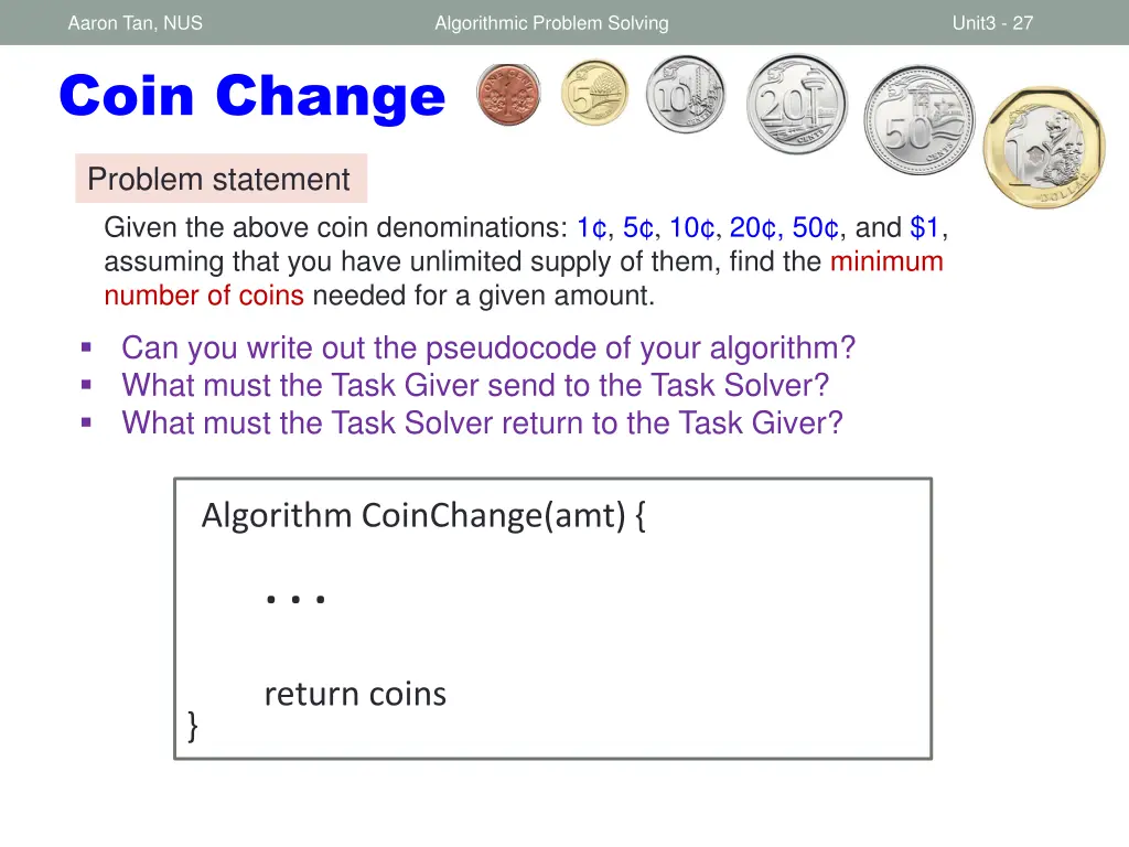 aaron tan nus coin change 1