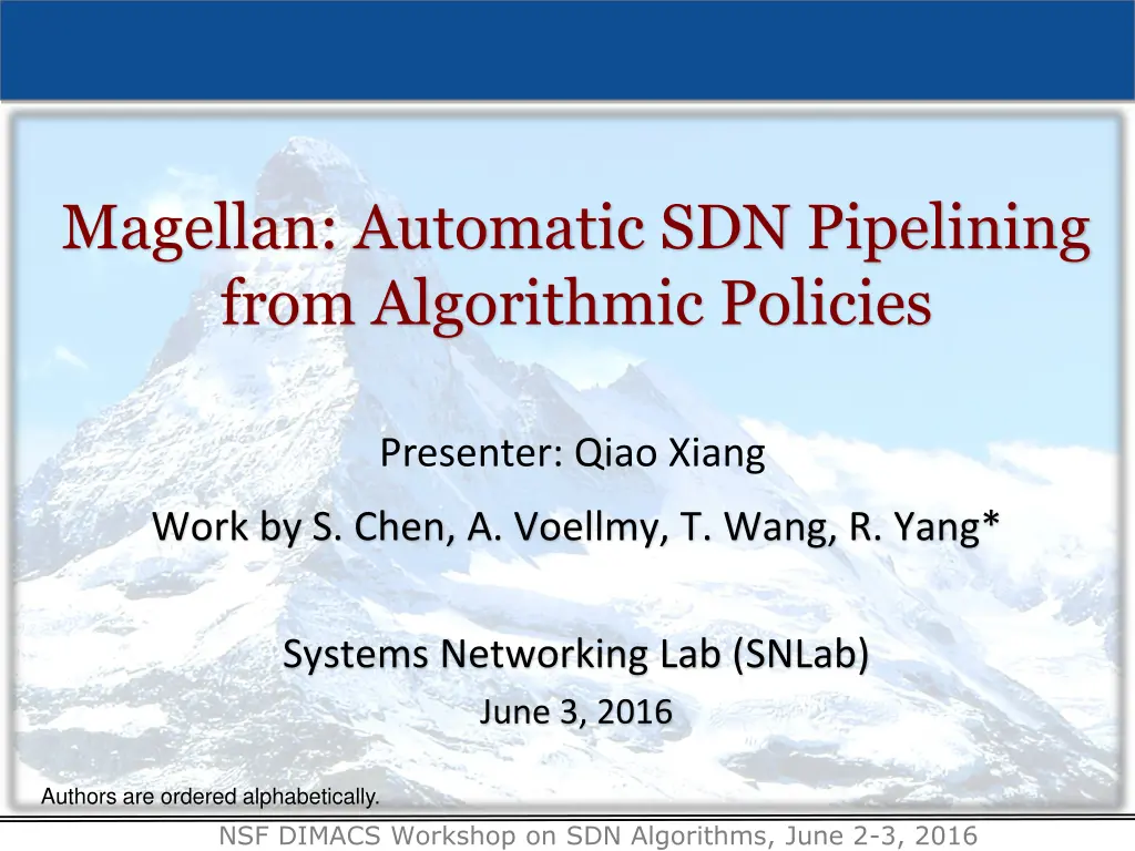 magellan automatic sdn pipelining from