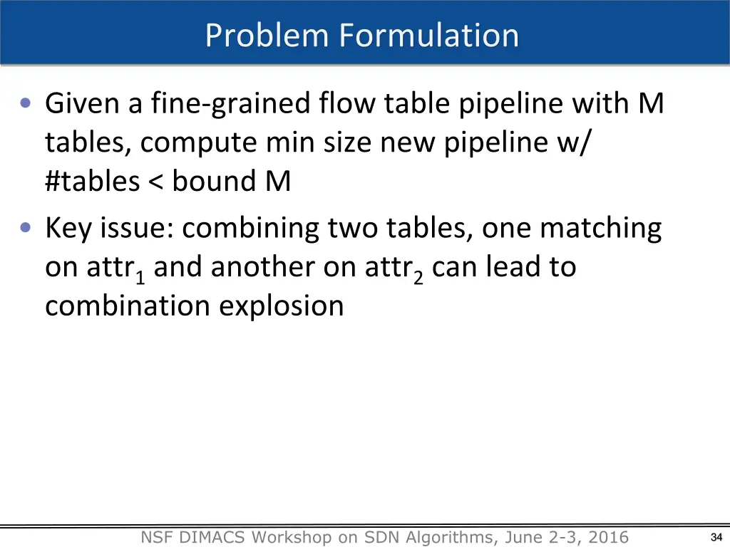 problem formulation
