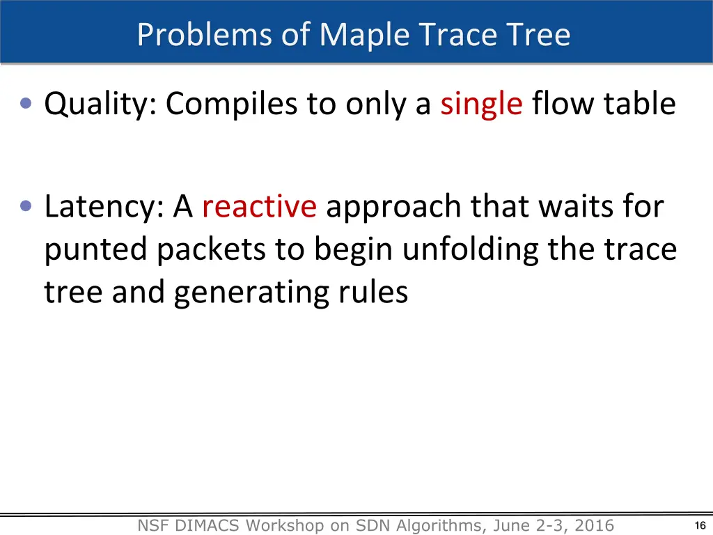 problems of maple trace tree