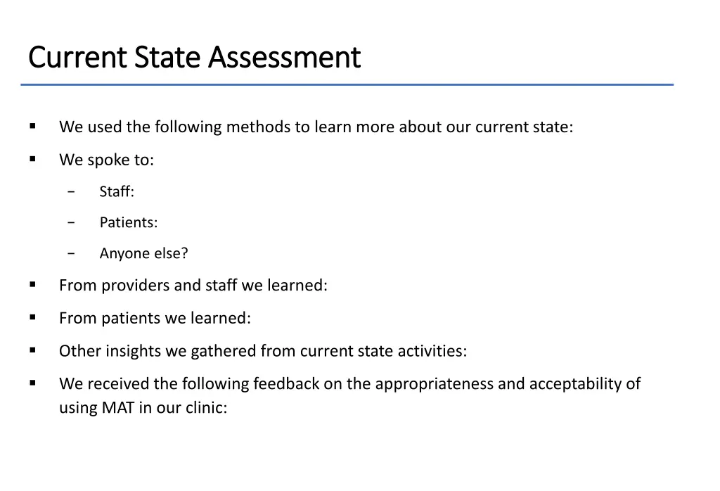 current state assessment current state assessment