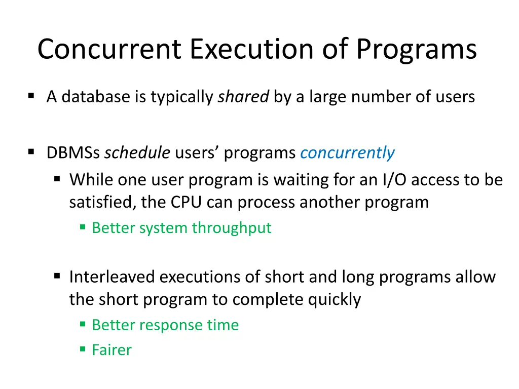 concurrent execution of programs