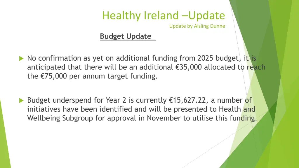 healthy ireland update