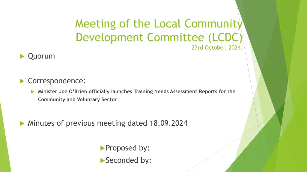 meeting of the local community development
