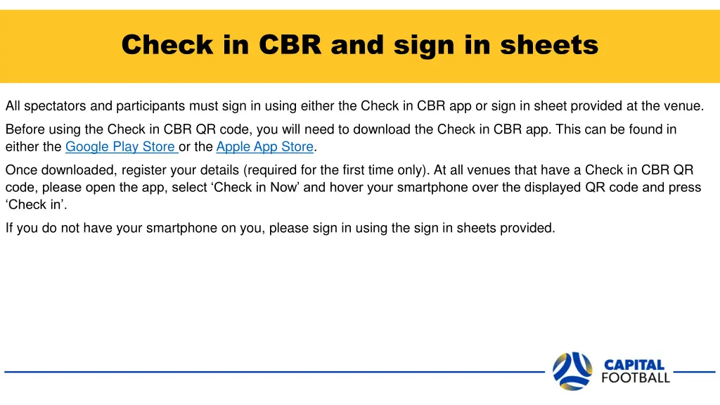 check in cbr and sign in sheets