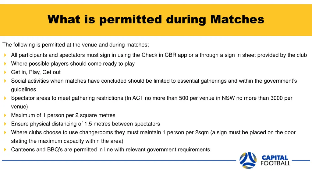 what is permitted during matches