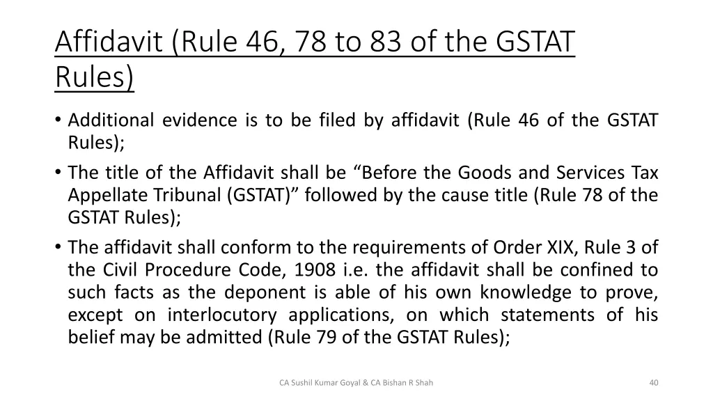 affidavit rule 46 78 to 83 of the gstat rules