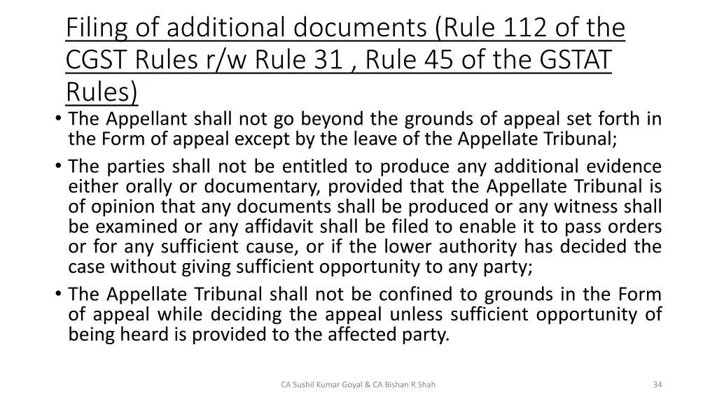 filing of additional documents rule