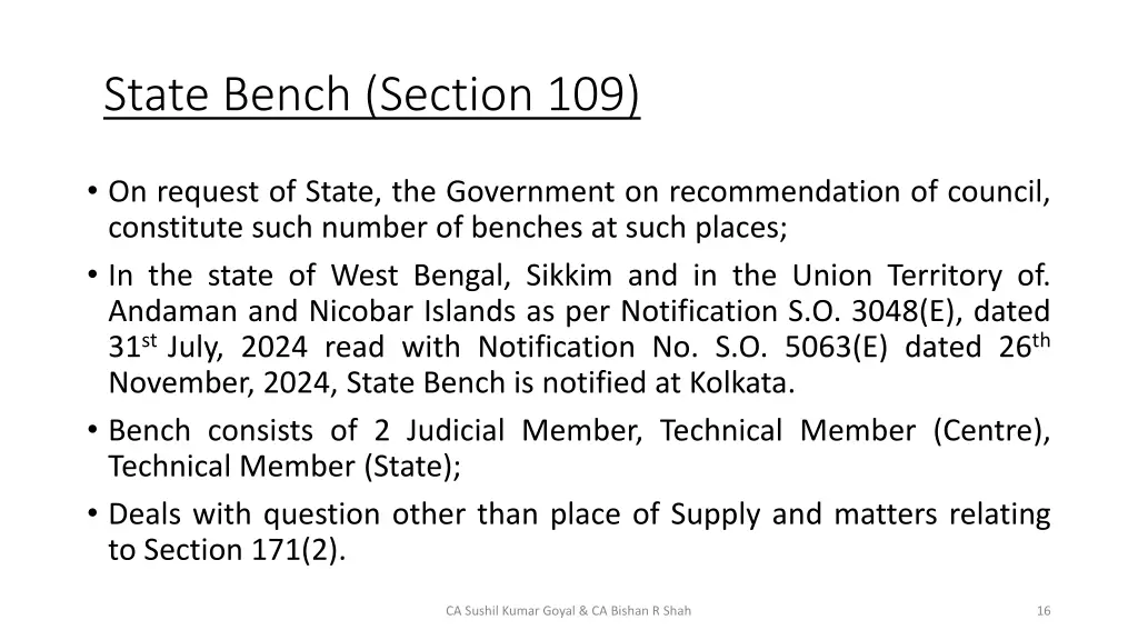 state bench section 109