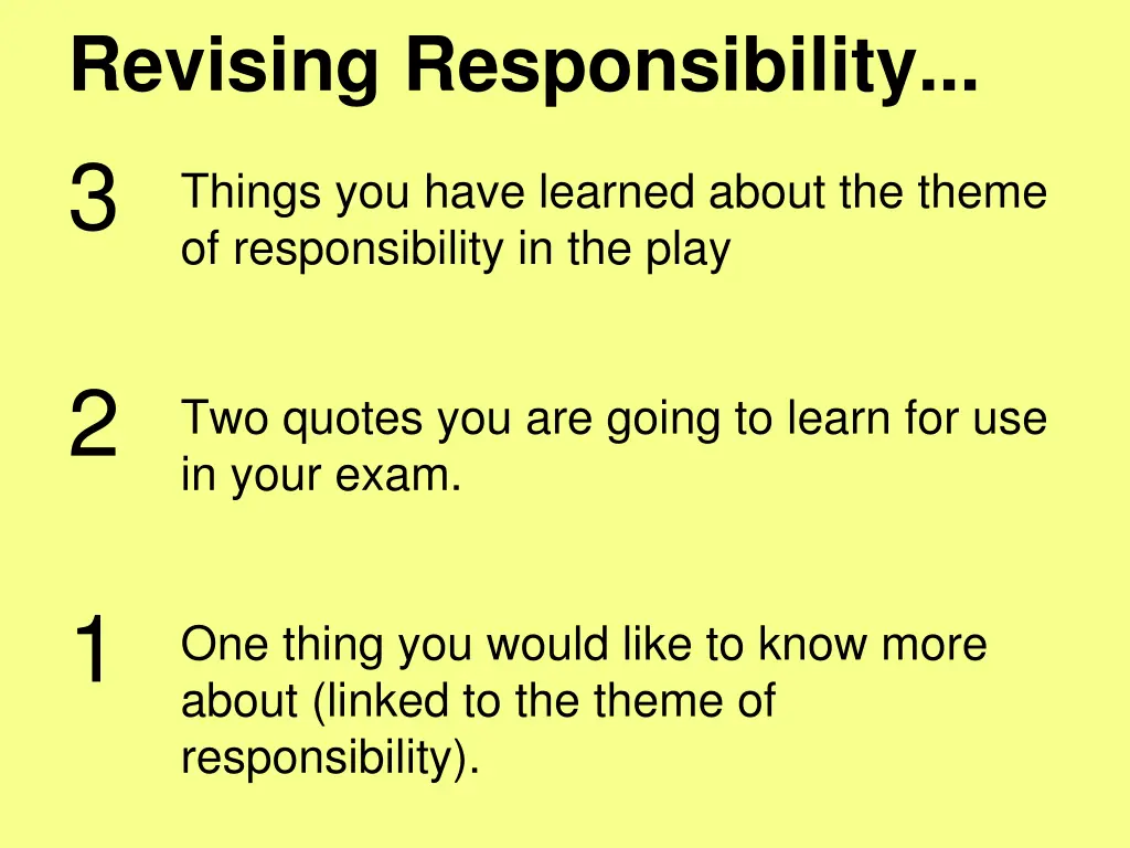 revising responsibility 3 of responsibility