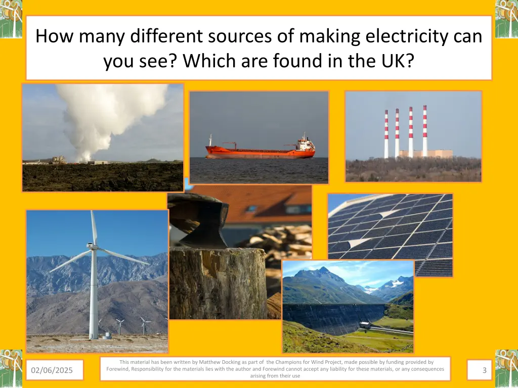 how many different sources of making electricity