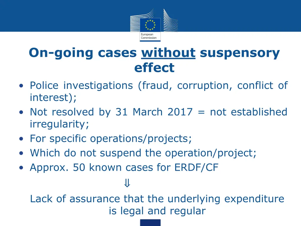 on going cases without suspensory effect police