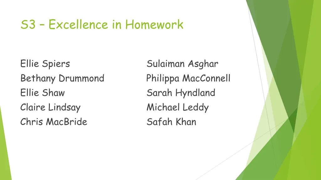 s3 excellence in homework