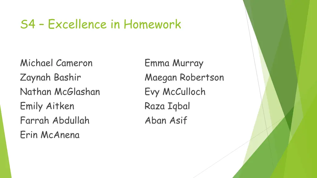 s4 excellence in homework