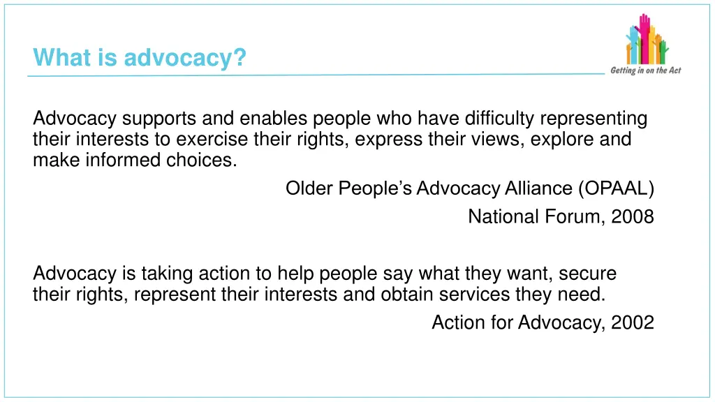 what is advocacy 1