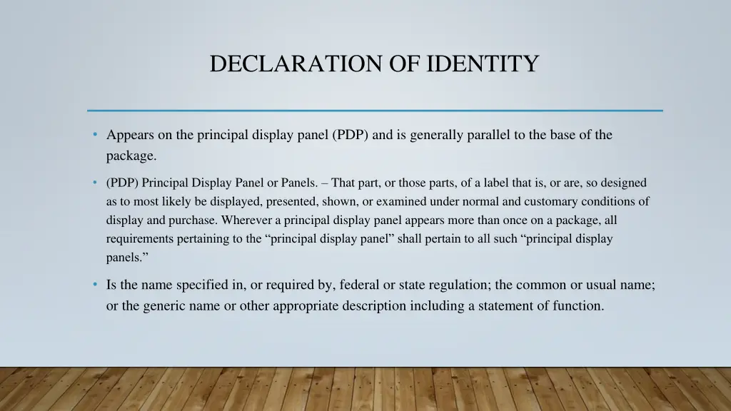 declaration of identity