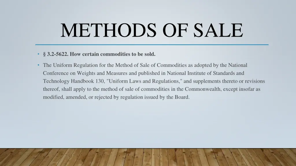 methods of sale 1