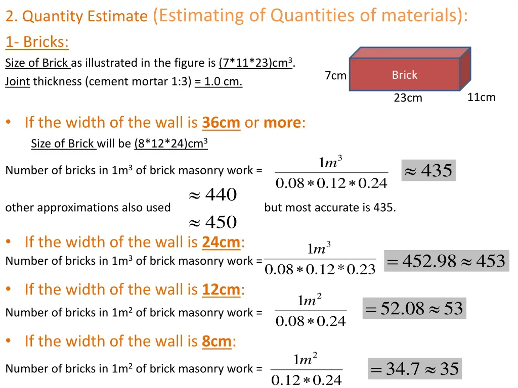 2 quantity estimate estimating of quantities