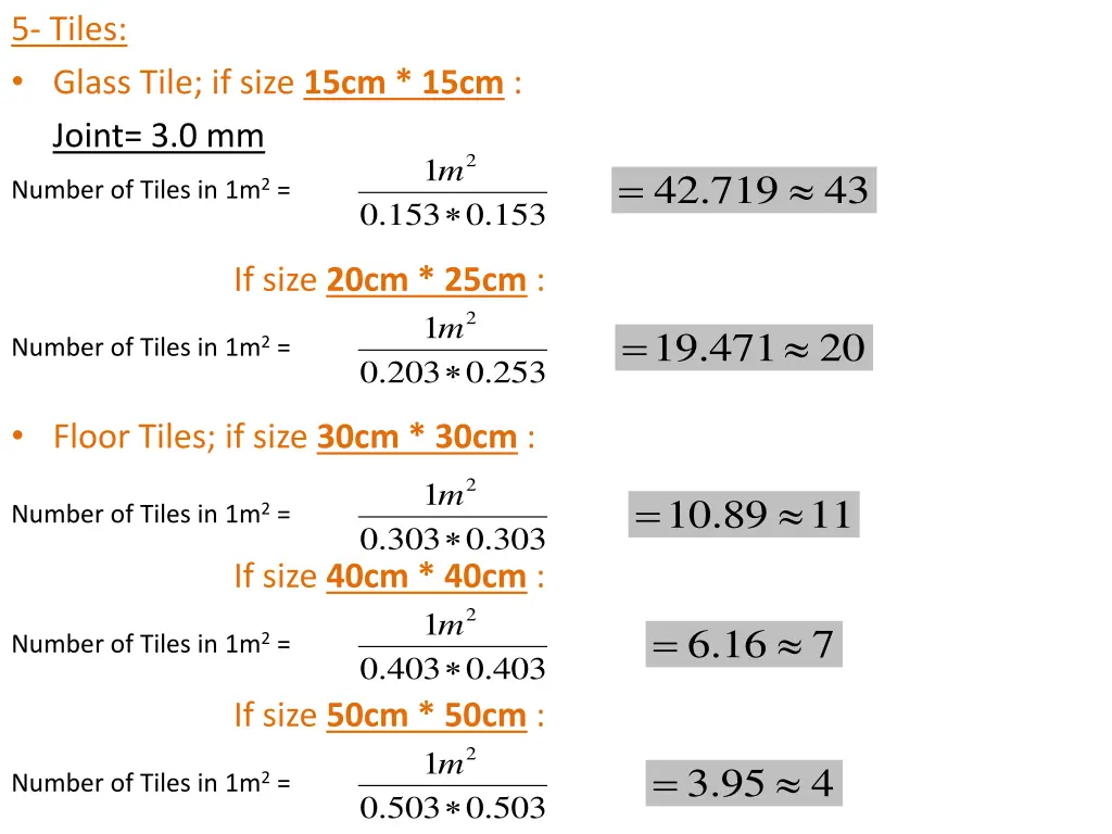 5 tiles glass tile if size 15cm 15cm joint 3 0 mm