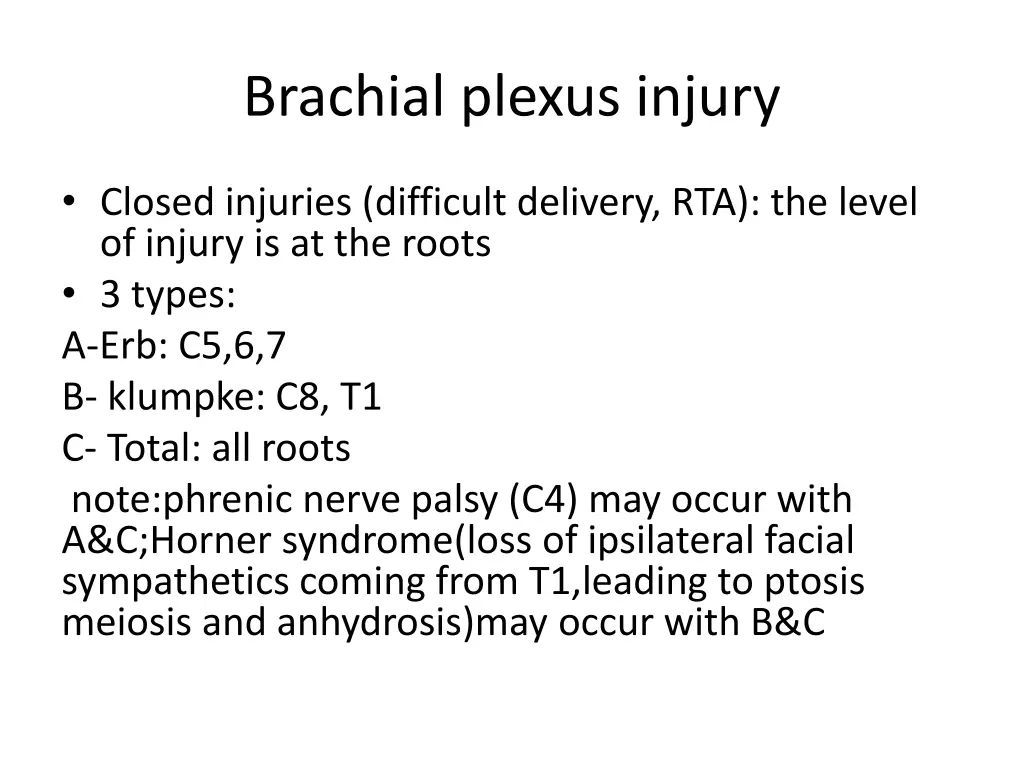 brachial plexus injury