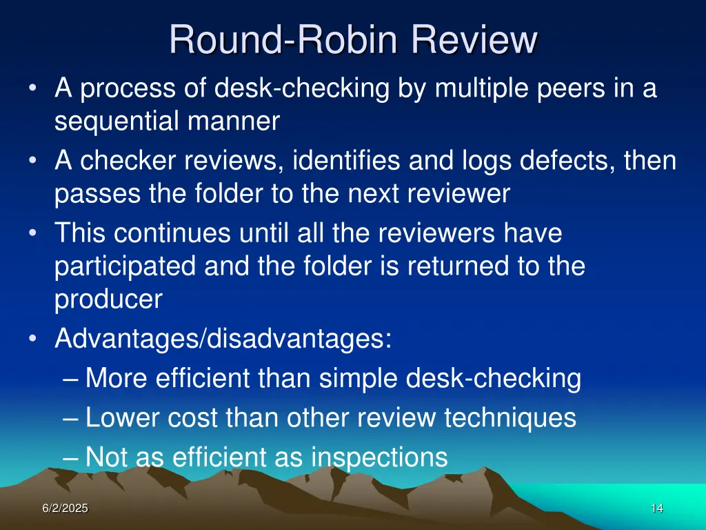 round robin review a process of desk checking