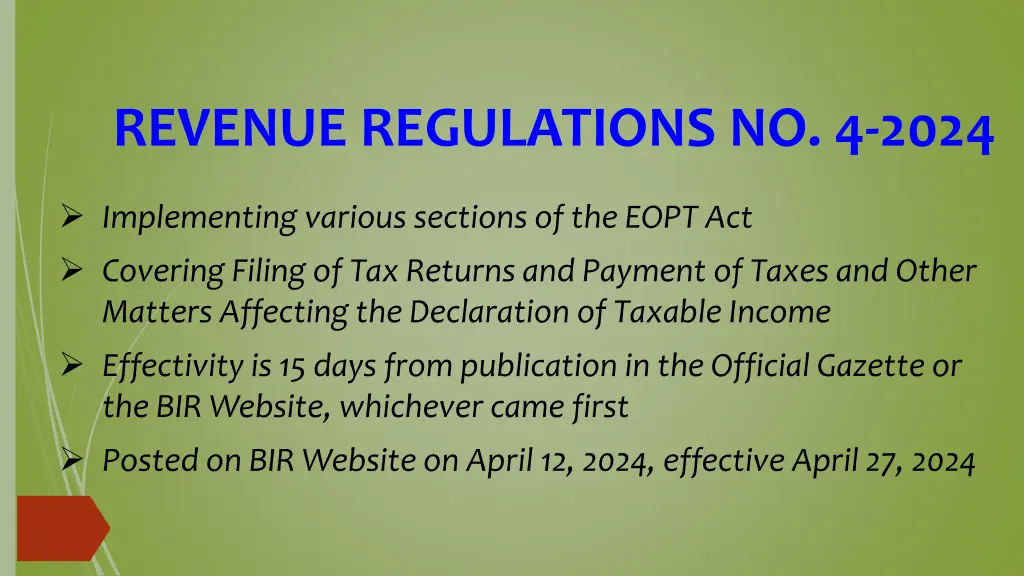 revenue regulations no 4 2024