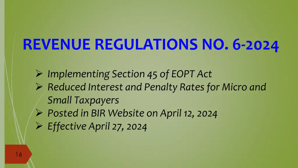 revenue regulations no 6 2024