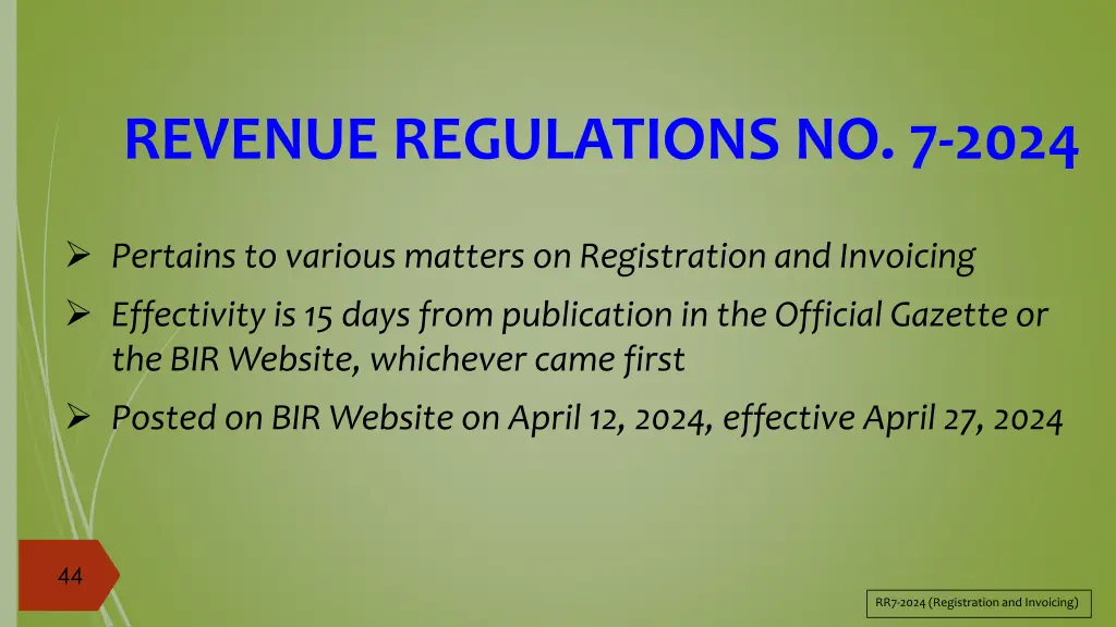 revenue regulations no 7 2024