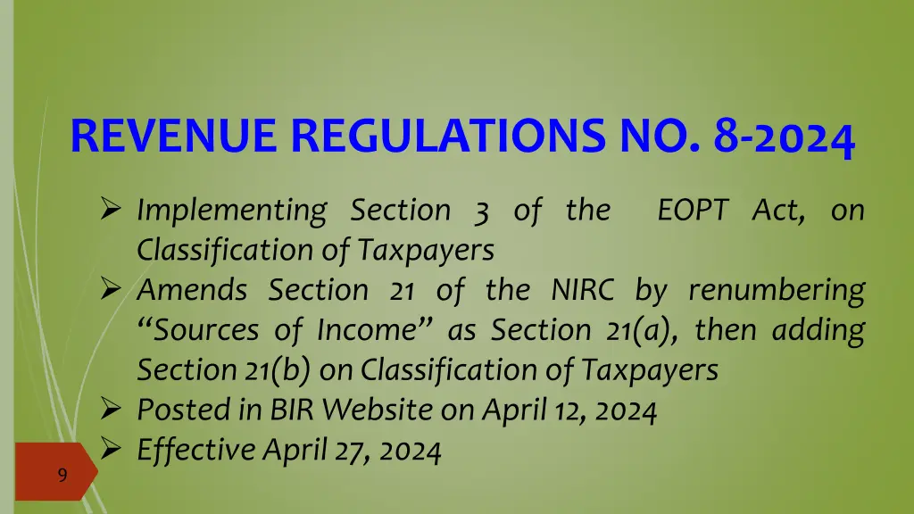 revenue regulations no 8 2024