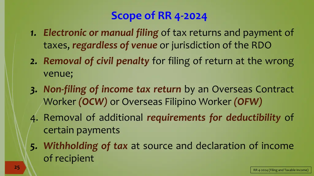 scope of rr 4 2024