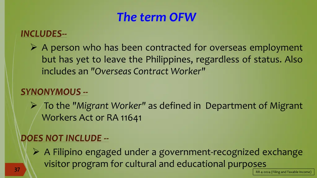 the term ofw