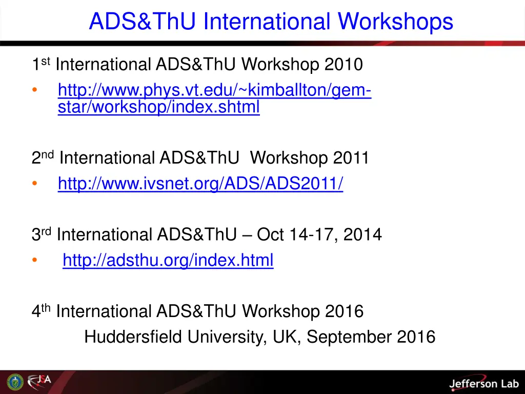 ads thu international workshops