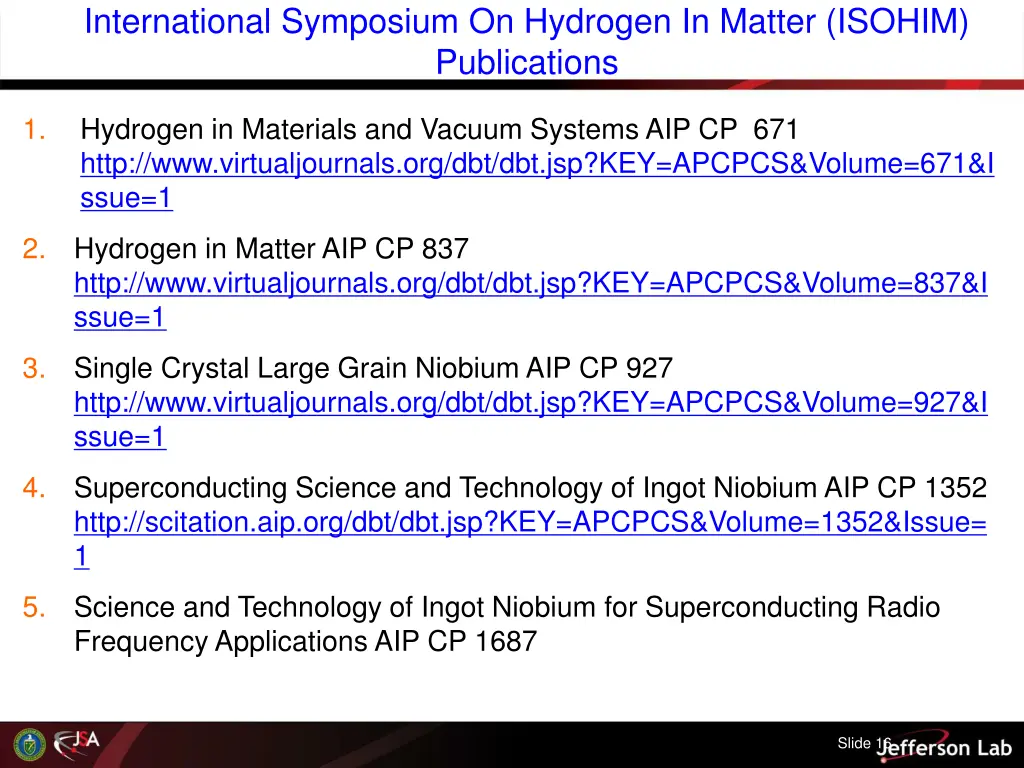 international symposium on hydrogen in matter