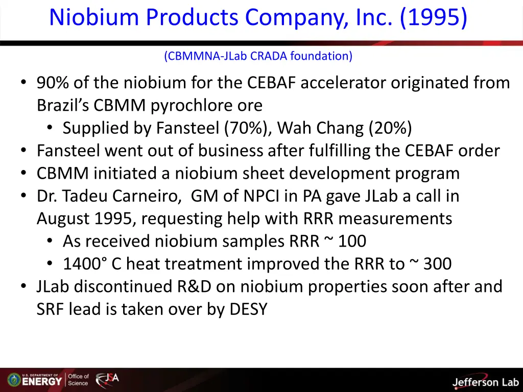 niobium products company inc 1995
